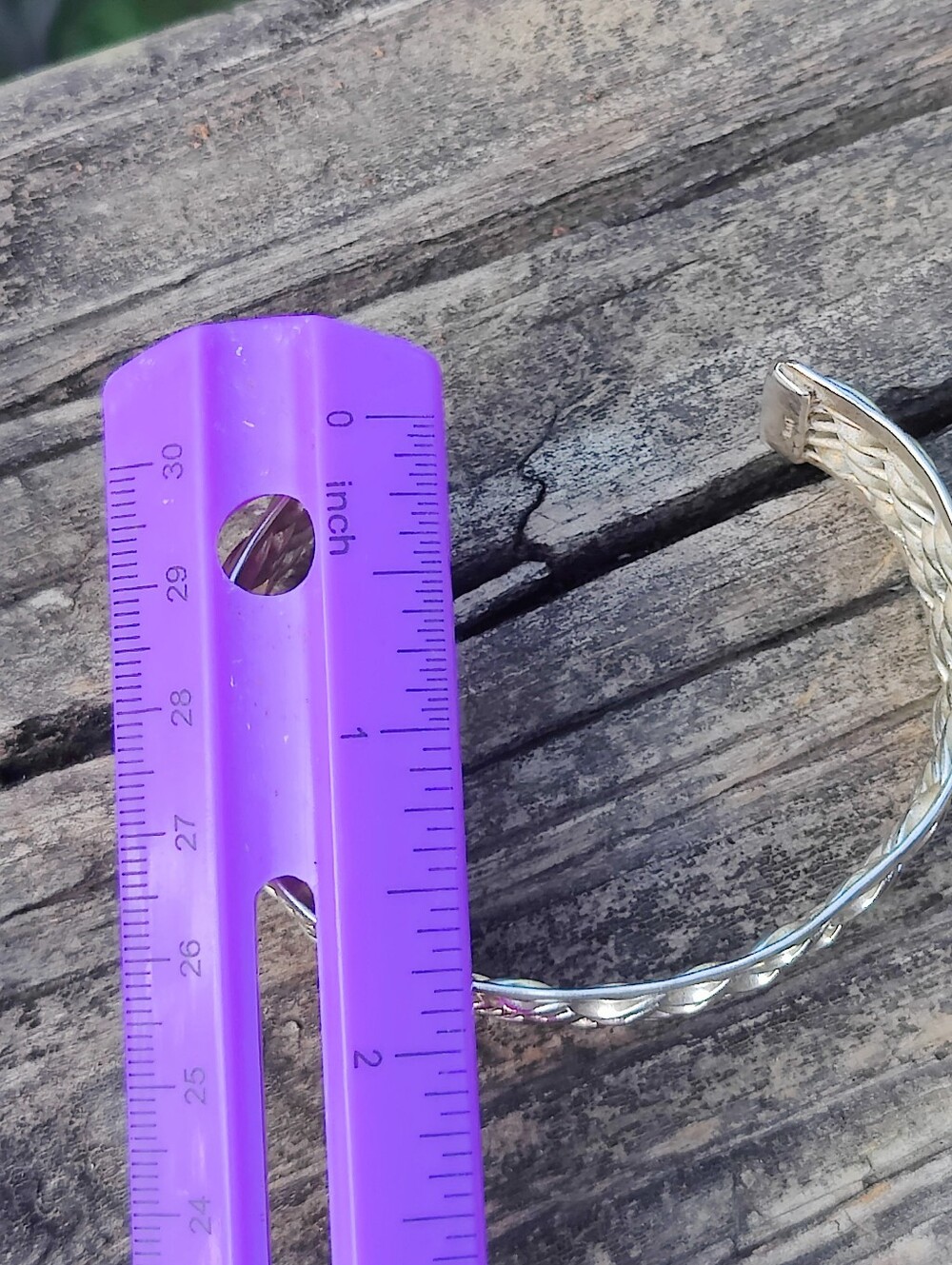 Wide Vintage Sterling Silver Cuff Bracelet - Picture 9 of 10